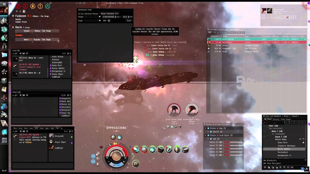 Blaster Deimos Rush under Sentry Fire - SaB0TaG3 / TYR. / Exodus. - EVE Online PVP
