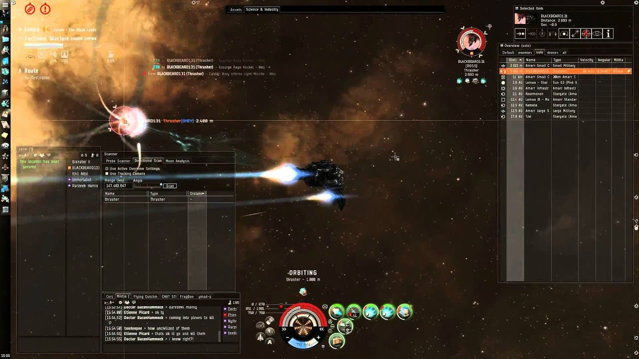 Eve Online: Armor Hookbill vs 250mm Artillary Thrasher