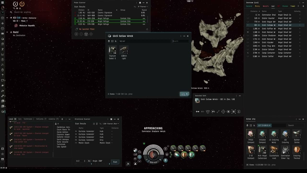 Eve Online - Angel Cartel Domination NPC kills (EP52)