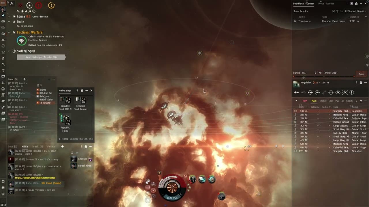 EvE Arty Rifter vs mwd AC ThrasherFleet (Draw)
