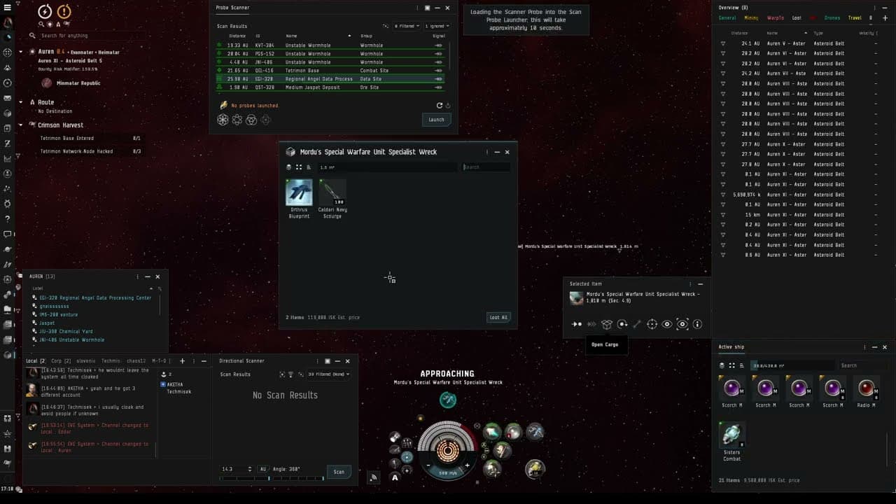 Eve Online - Mordu cruiser spawn (Orthrus BPC drop)