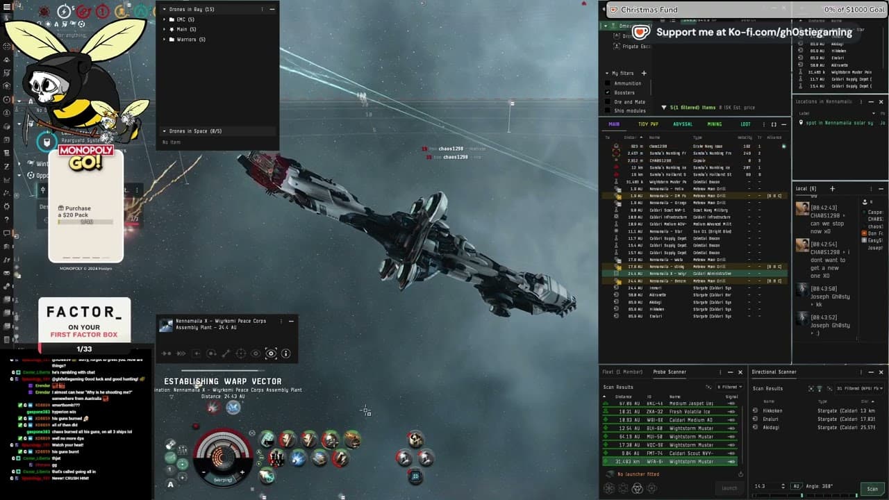 Gh0stie VS Chaos - Hyperion VS 3x Drake Navy
