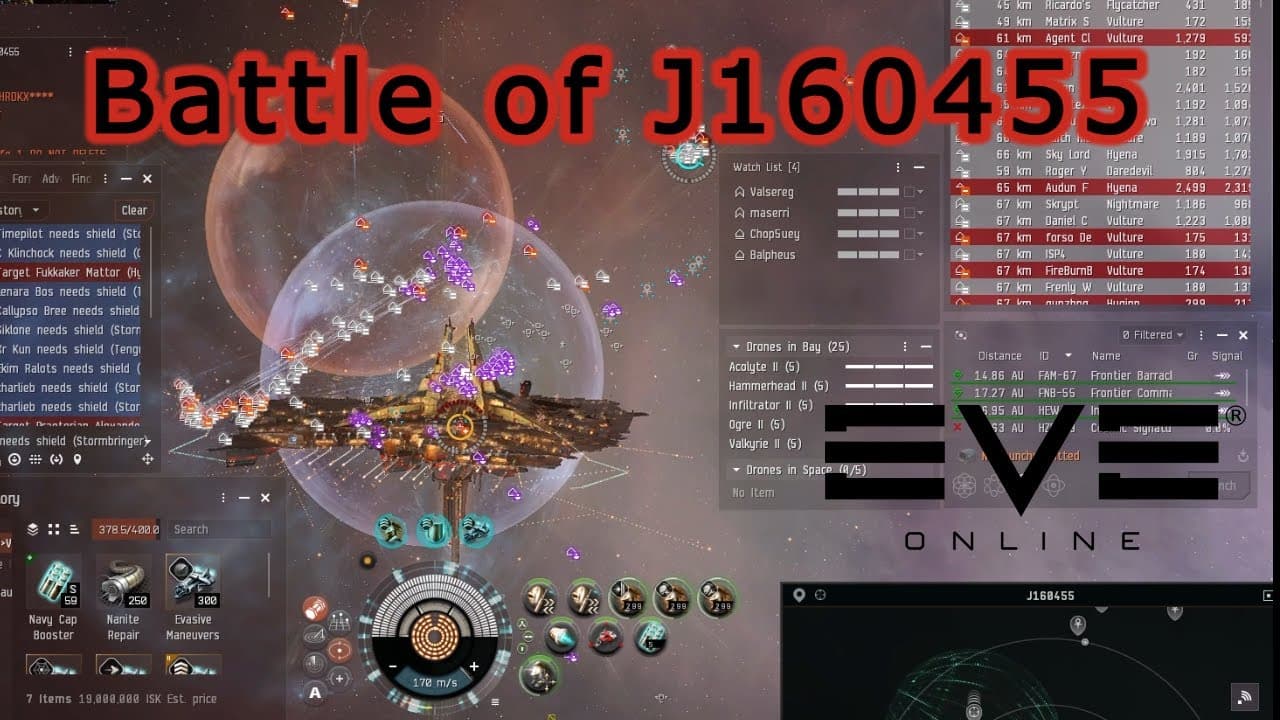 Eve Online - When the Largest Wormhole Coalition Wants to Evict You - Battle of J160455