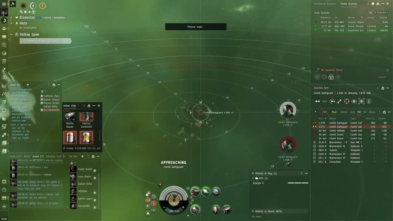 EvE DualRep incursus vs Vexor Explorer
