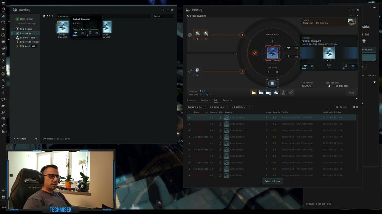 Eve Online - Inventing T2 blueprint copies "Scalpel" (EP23)