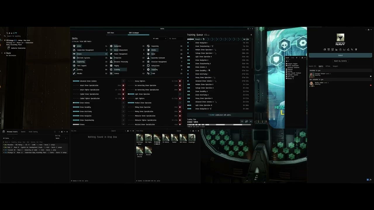 EVE Online - Attribute Remapping (to Match My Drone Skill Plan)