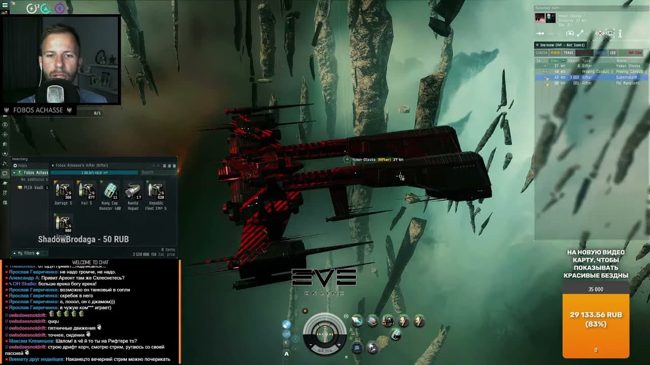 EVE online: Арена могучих Рифтеров! (Rifter FFA arena)