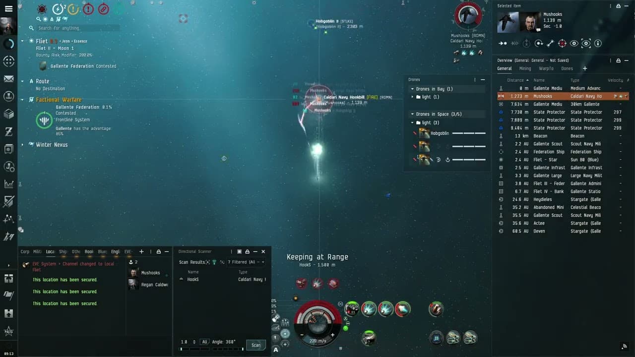 EVE Online PvP Solo Federation Navy Comet vs Caldari Navy Hookbill