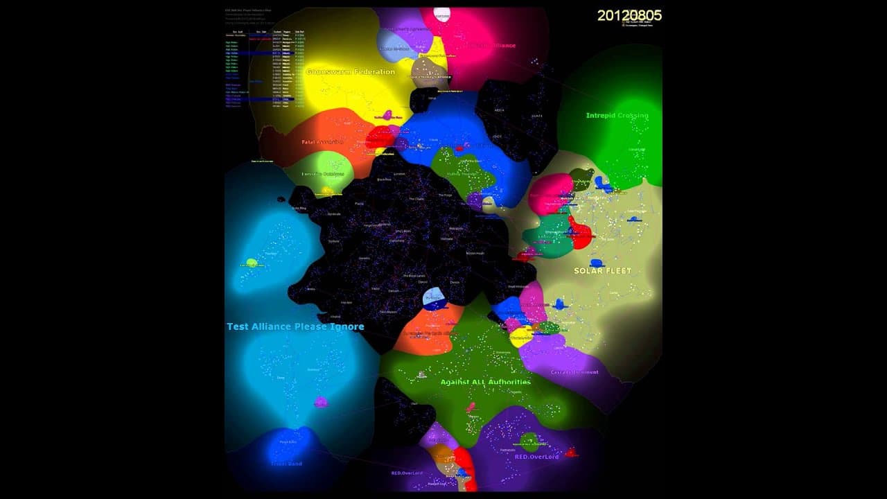 EVE Online influence map 2012