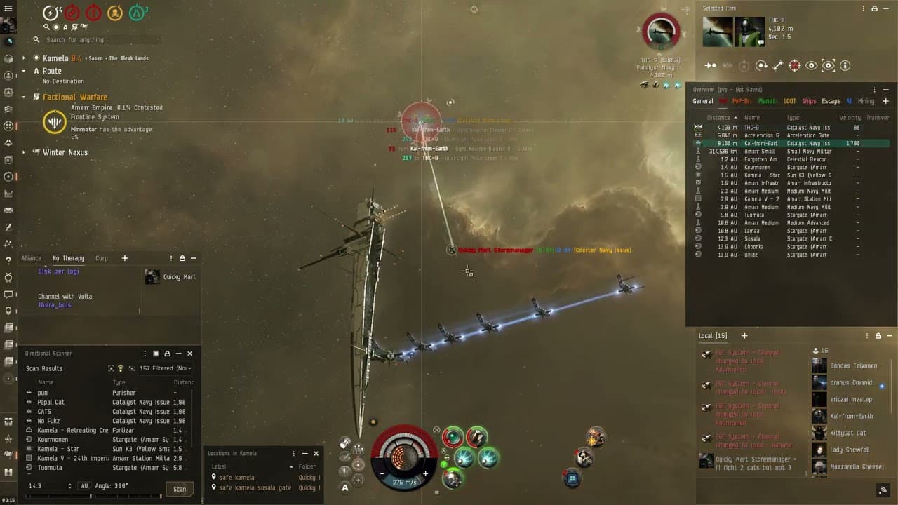 EVE   Coercer Navy Vs 2 Catalyst Navy