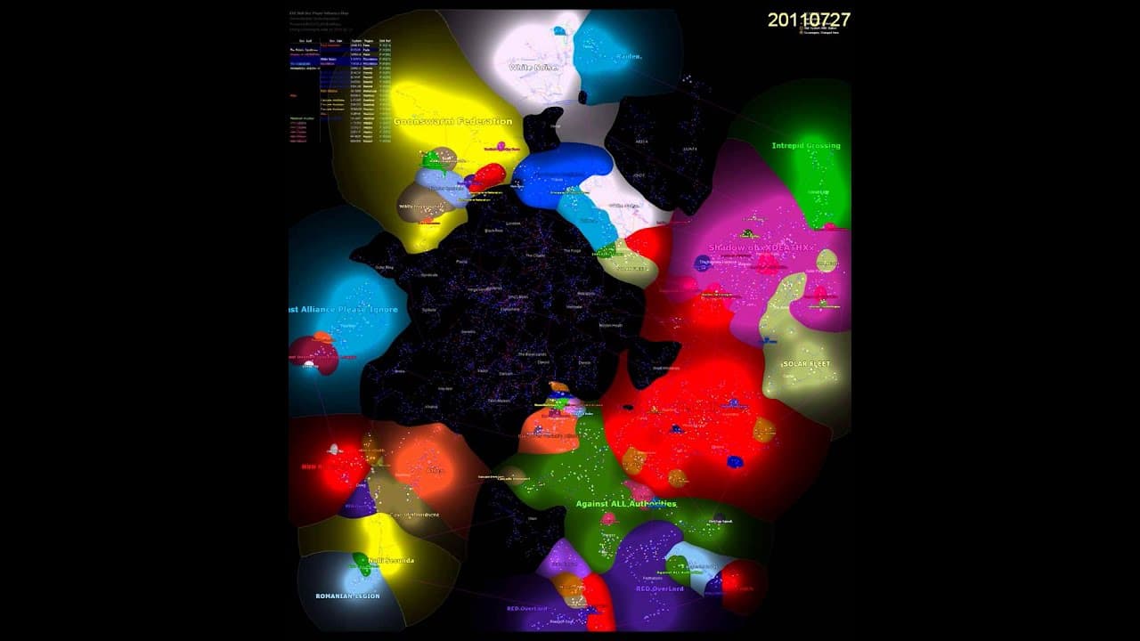 EVE Online influence map 2011