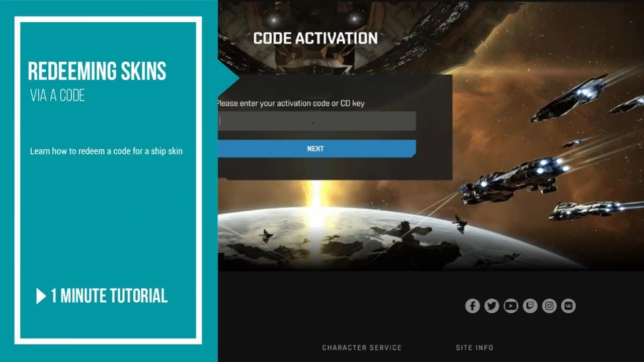 Eve Online Tutorial: Redeeming Skin via a Code