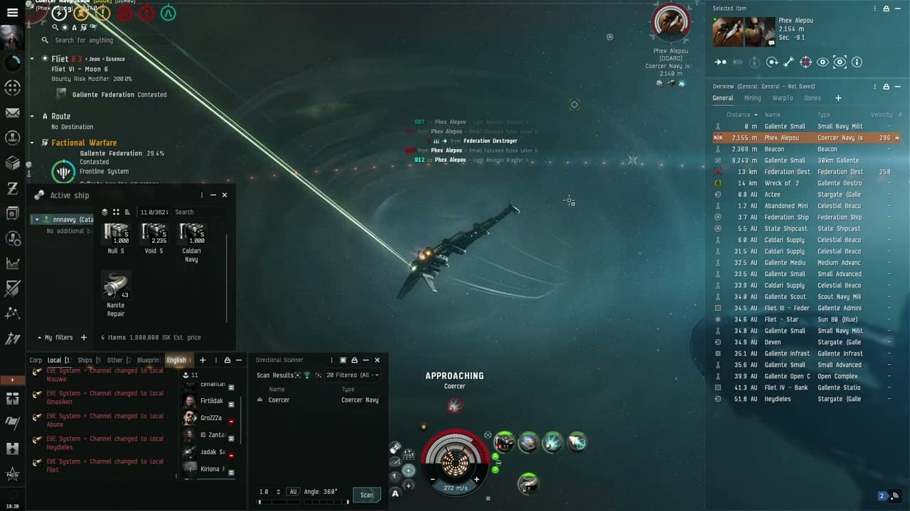 EVE Online  Catalyst Navy Issue vs Coercer Navy Issue PvP