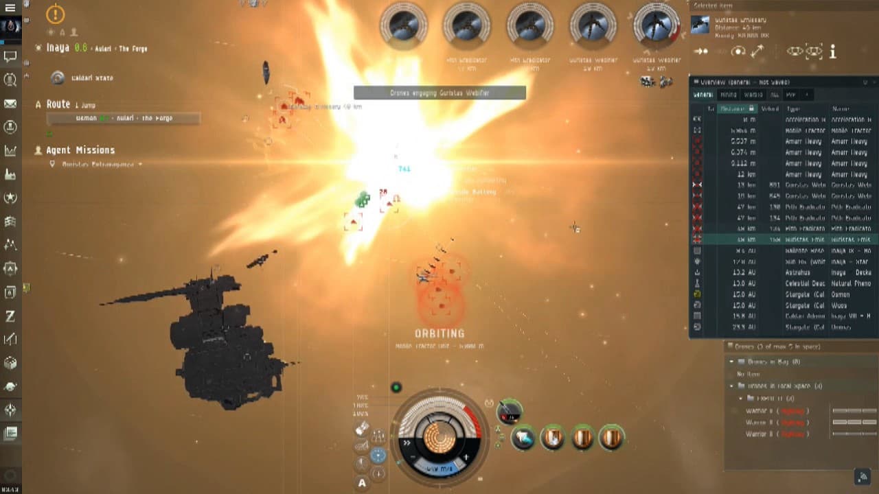 EVE online Mission LV4 SOE en français QC Guristas Extravaganza. ''blitz''