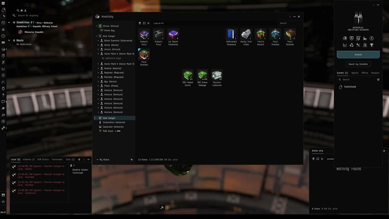 Eve Online - Winter Nexus mining boxes count