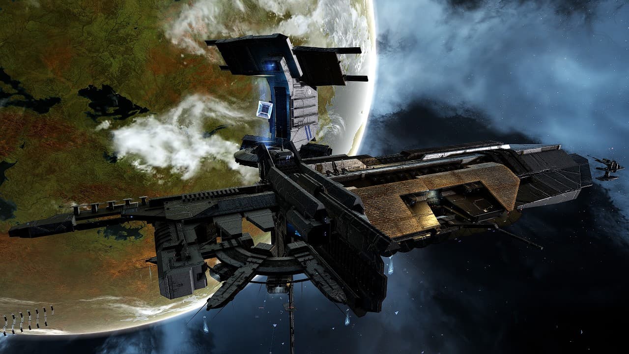 EVE Online - Landfall Kutuoto Miru Orbital Center - Wallpaper Engine Sample (1440p)