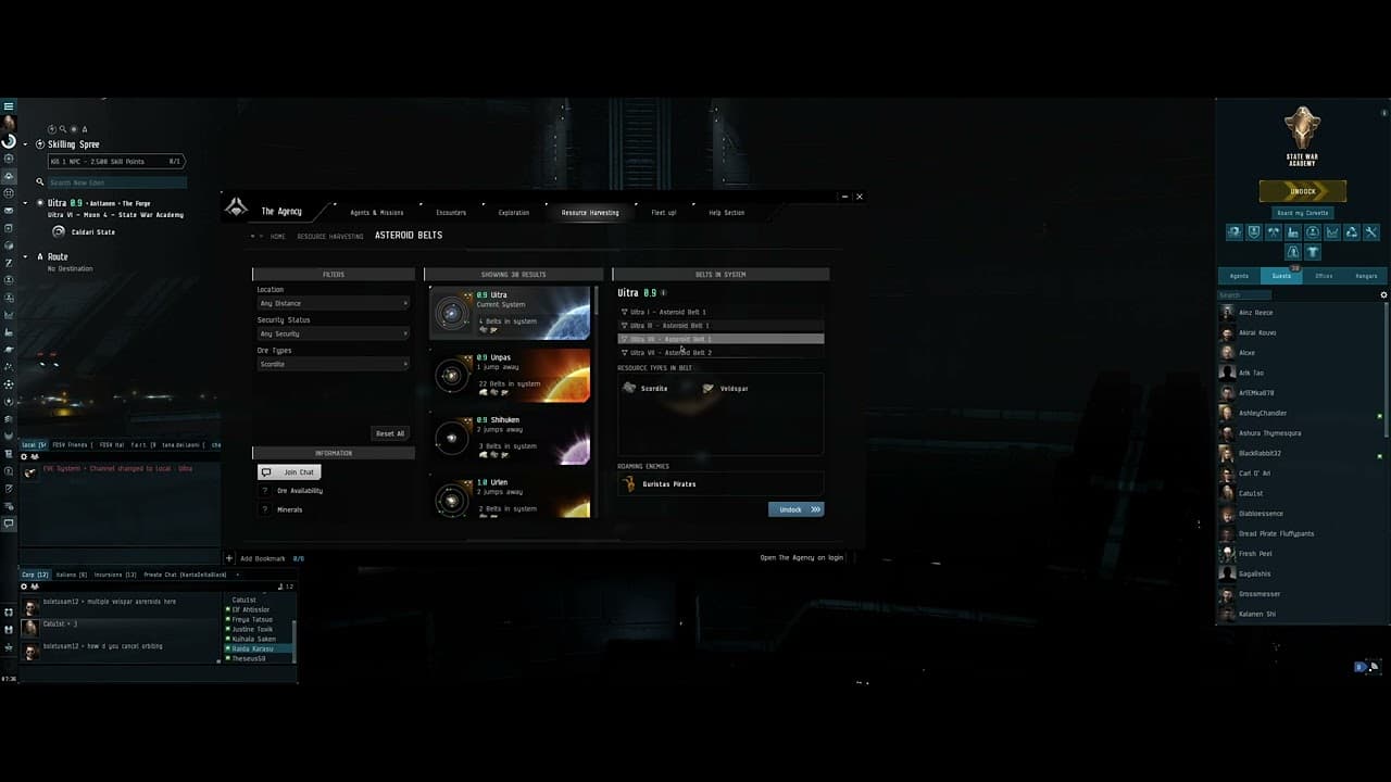 EVE Online - FOSV - BM1/V2 - Search RAW Materials