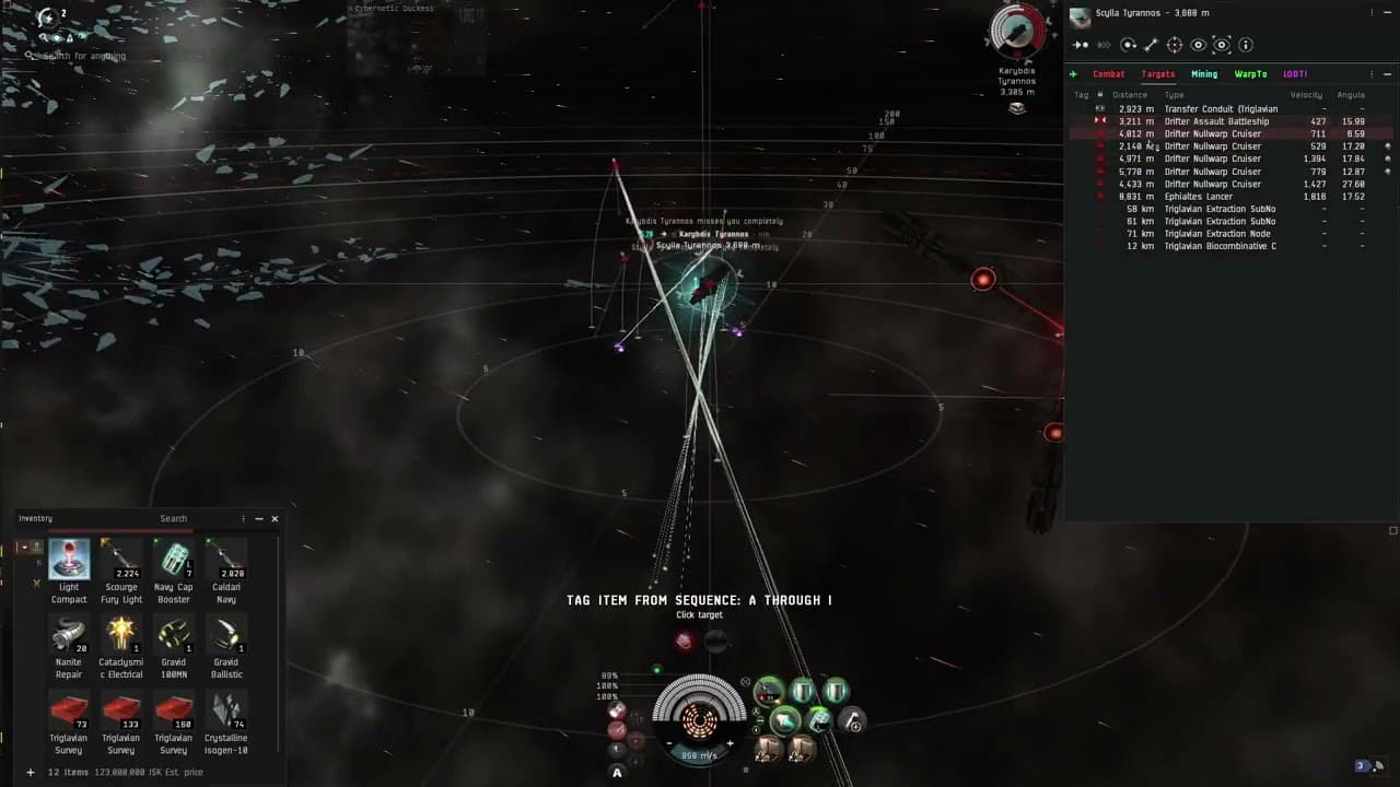 T6 Dark 3x Hawks Multiboxing Abysss Sansha Room + Karen Room