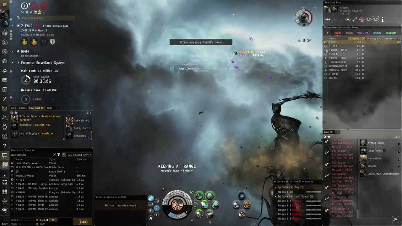 Eve Online Omen vs Vexor solo roam