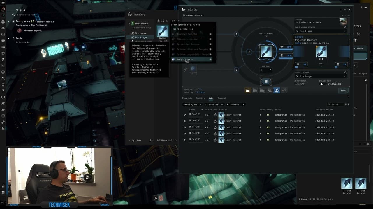 Eve Online - Inventing T2 blueprint copies (EP22)