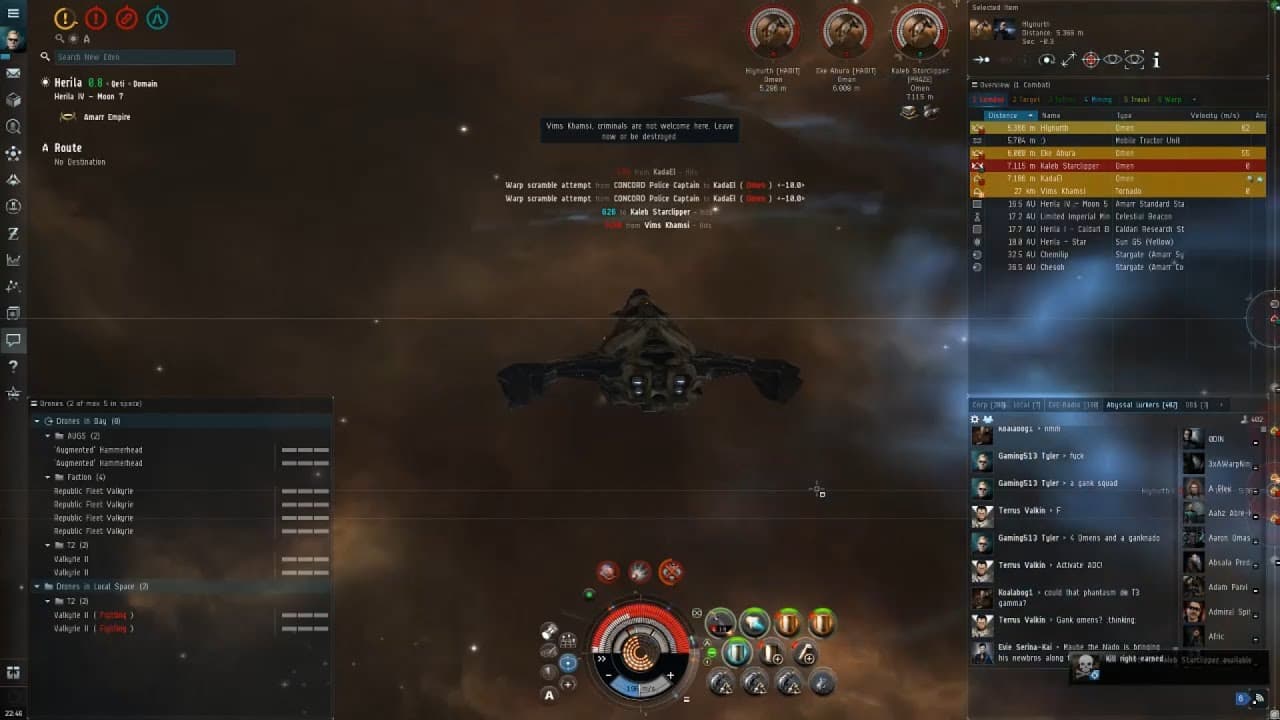 4 GANK OMENS + GANKNADO VS ABYSSAL GILA (SURVIVED)