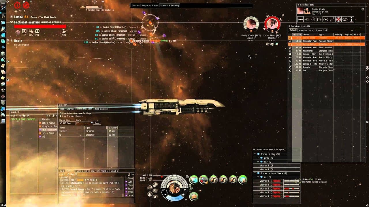 Eve Online: Dragoon vs Thrasher + Breacher