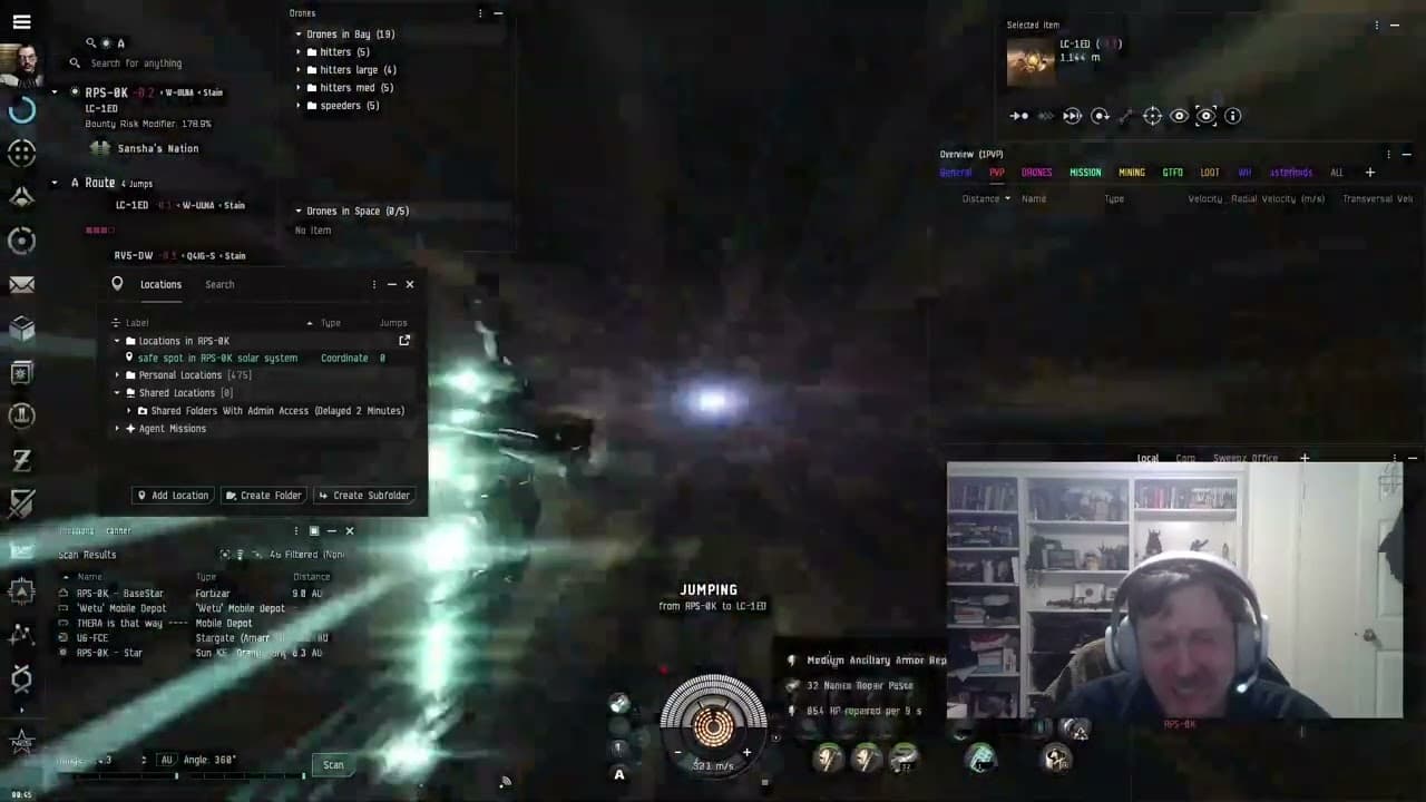 [GAMING][EVE ONLINE] I go for a stroll in Nullsec with my TRIPLE REP MYRM! All I got was an Eris.