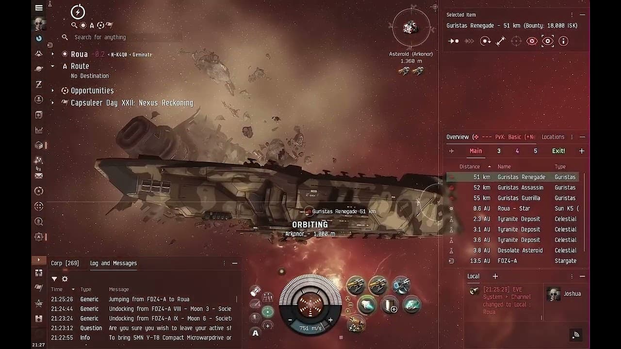 eve online gameplay 'Geminate' Venture Mining + Ratting in Retribution, hunting NullSec for ISK.