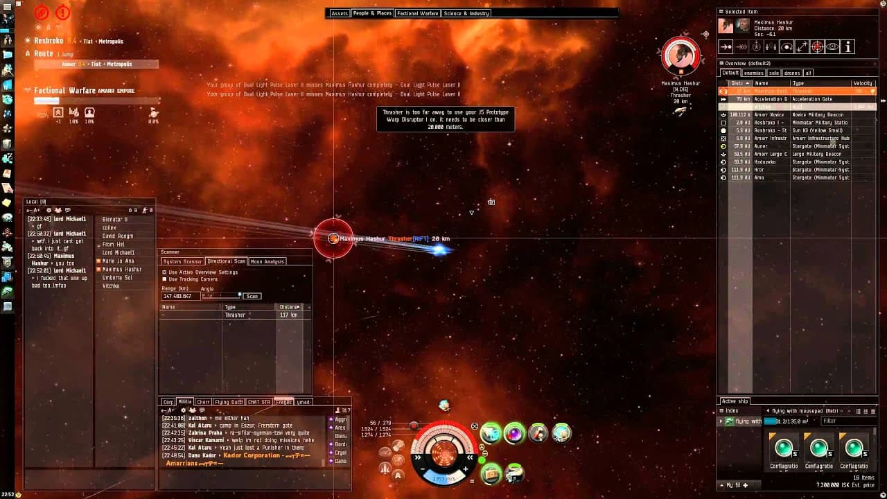 Eve Online: Retribution vs 10MN Thrasher