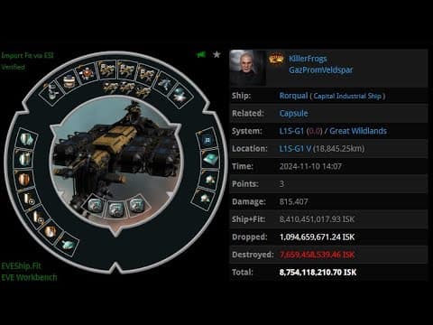 [EVE ONLINE / AMC] 10 NOV 2024 Killed Rorqual in Great Wildlands