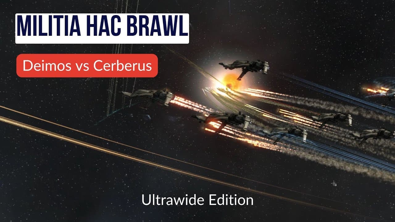 Gallente vs Caldari Militia HAC Brawl in Eha (Ultrawide)