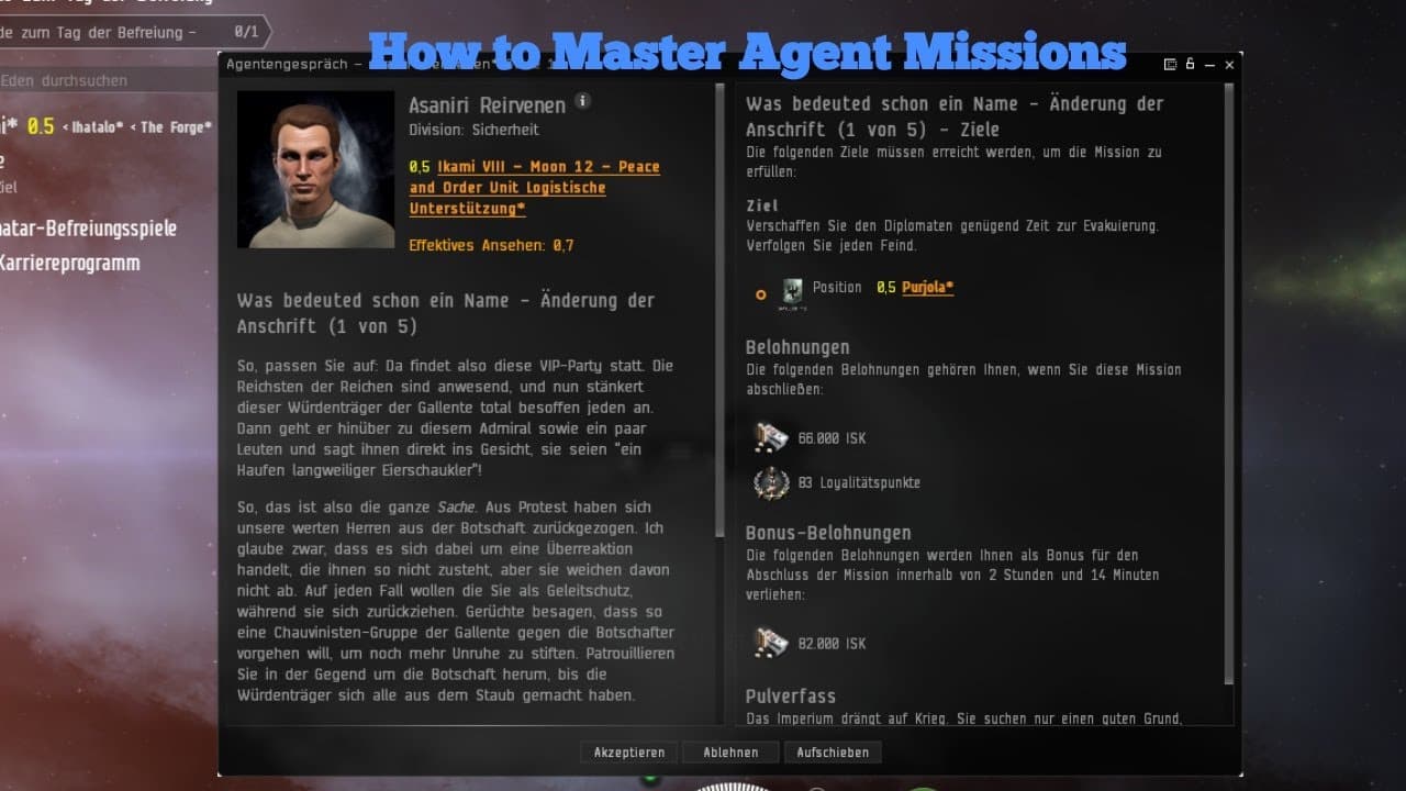 EVE Online Agent - missions!
