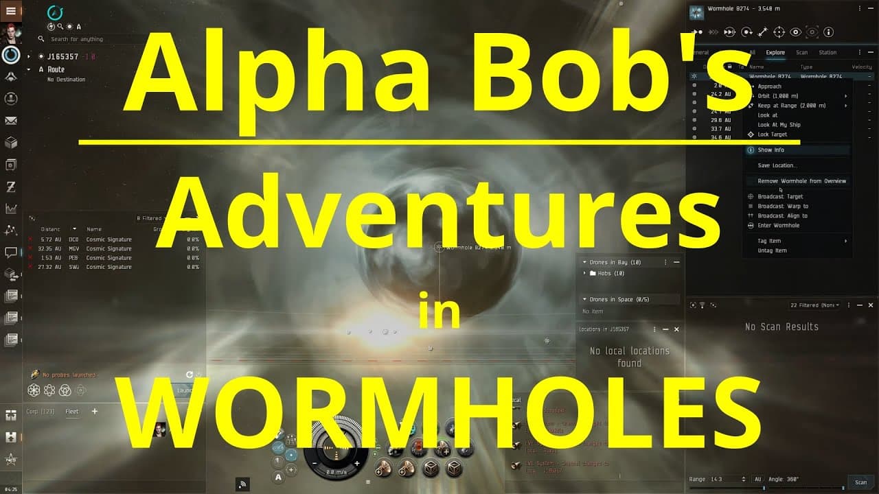 EVE ONLINE - Alpha Bob's Adventures in Wormholes (Part 1 = intro to wormholes)