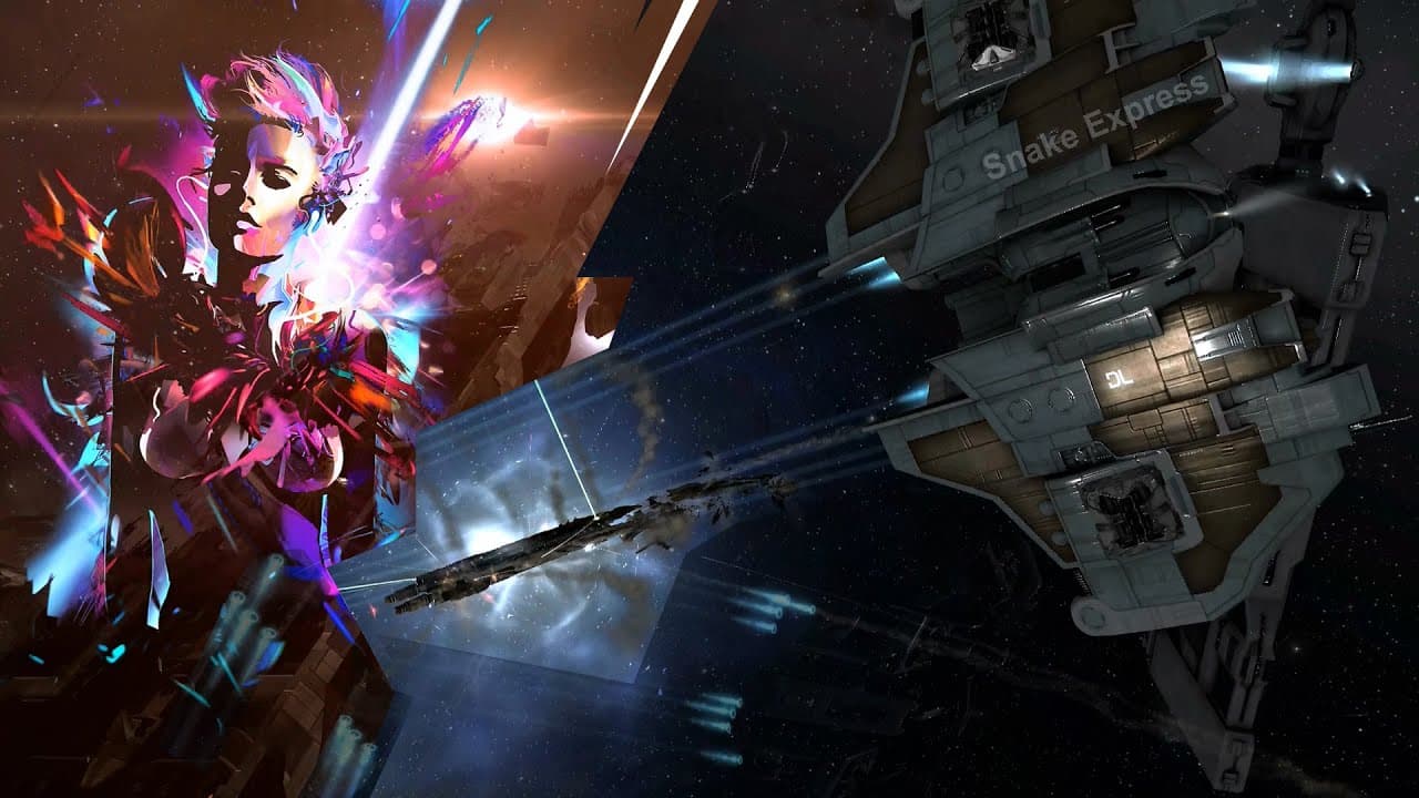 Eve Online. White Don is down (not shown on video). This Dominix^W Capital ship was too quick!111