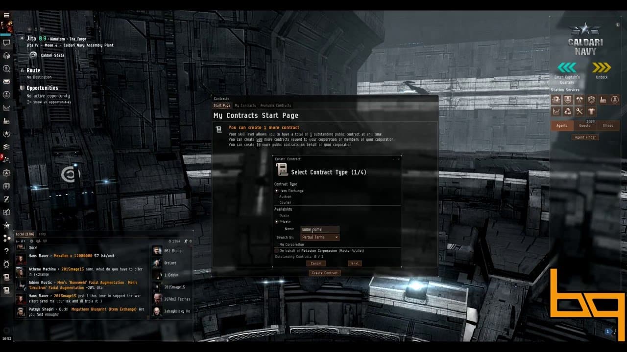 BQ guide series for EVE Online | How to create private contract