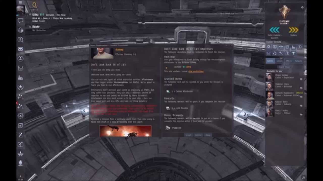 Let's Play Eve Online - Ep 22 - Advanced Military Career Missions 4 - 6.