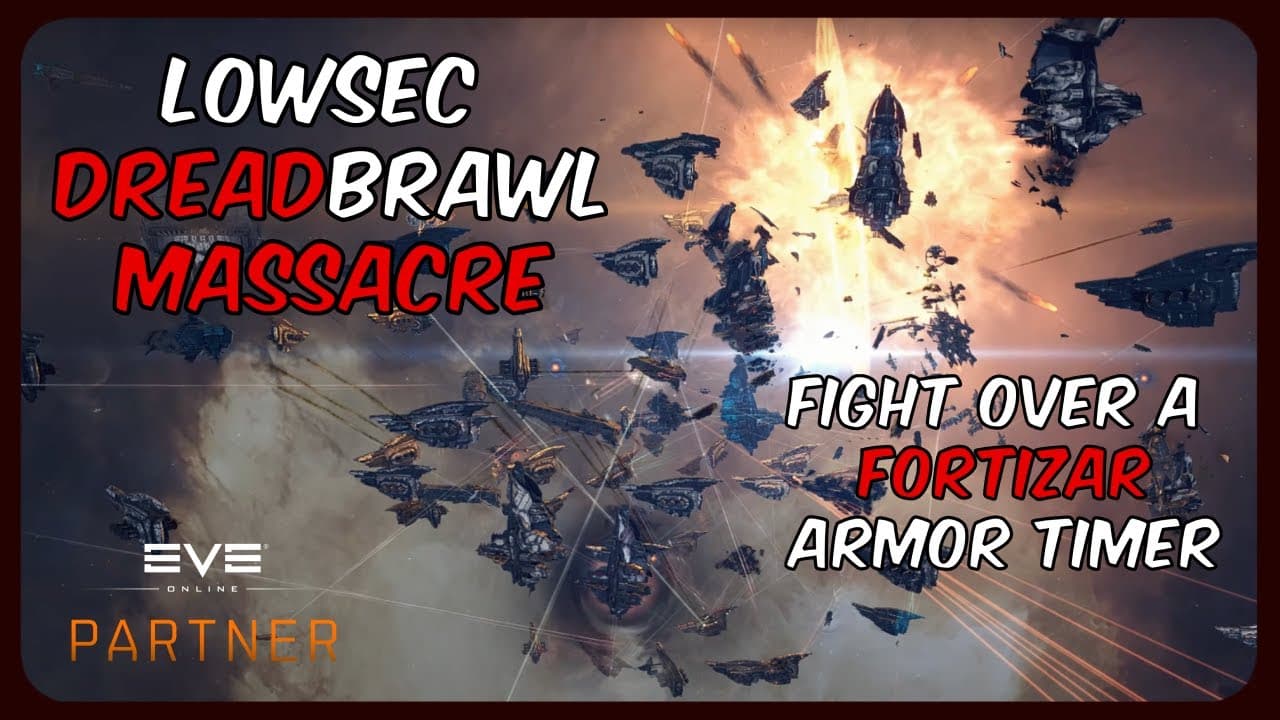 Massive Heavy Armor Brawl on a Lowsec Fortizar | EVE Online