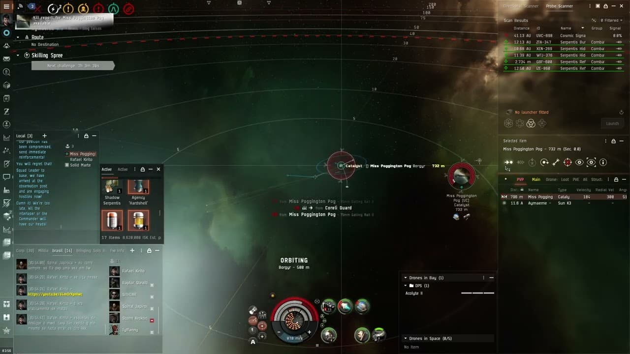 EvE Dual Rep Incursus vs Catalist explorer
