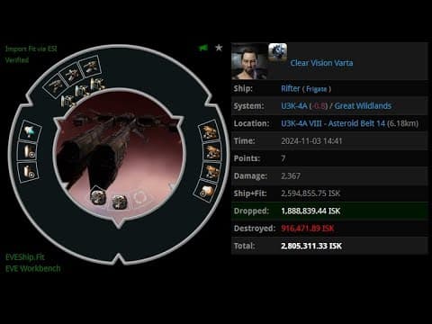[EVE ONLINE / AMC] Heron vs two Rifter