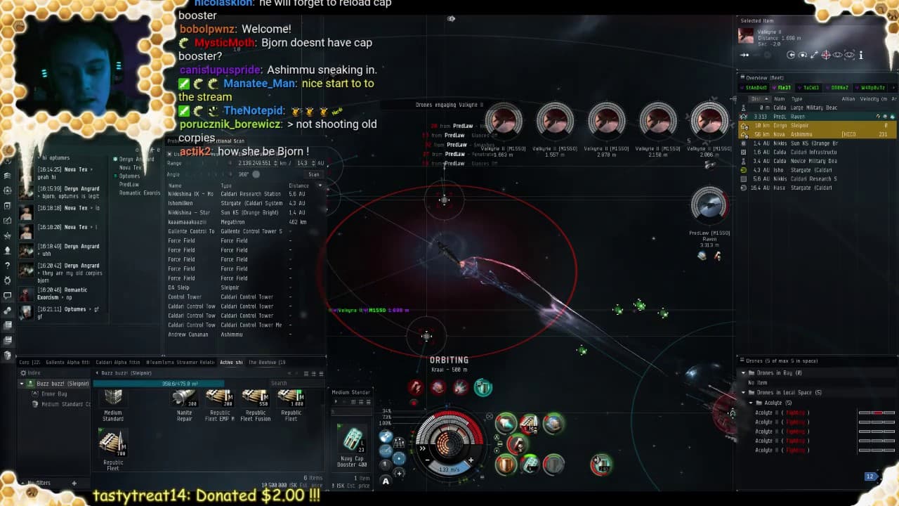 Sleipnir vs. Megathron & Raven