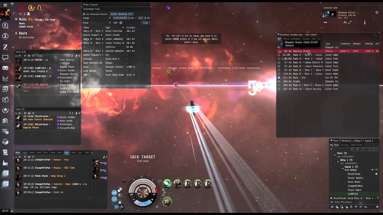 Damp-Assisted Orthrus Gank - SaB0TaG3 / TYR. / Exodus. - EVE Online PVP