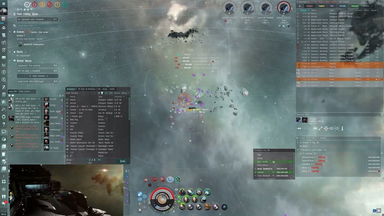 Eve Online PVP   Megathron and freinds against Nagas