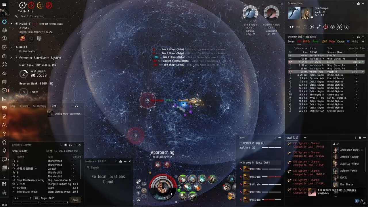 Eve Online Solo Harbinger roam 3 kills