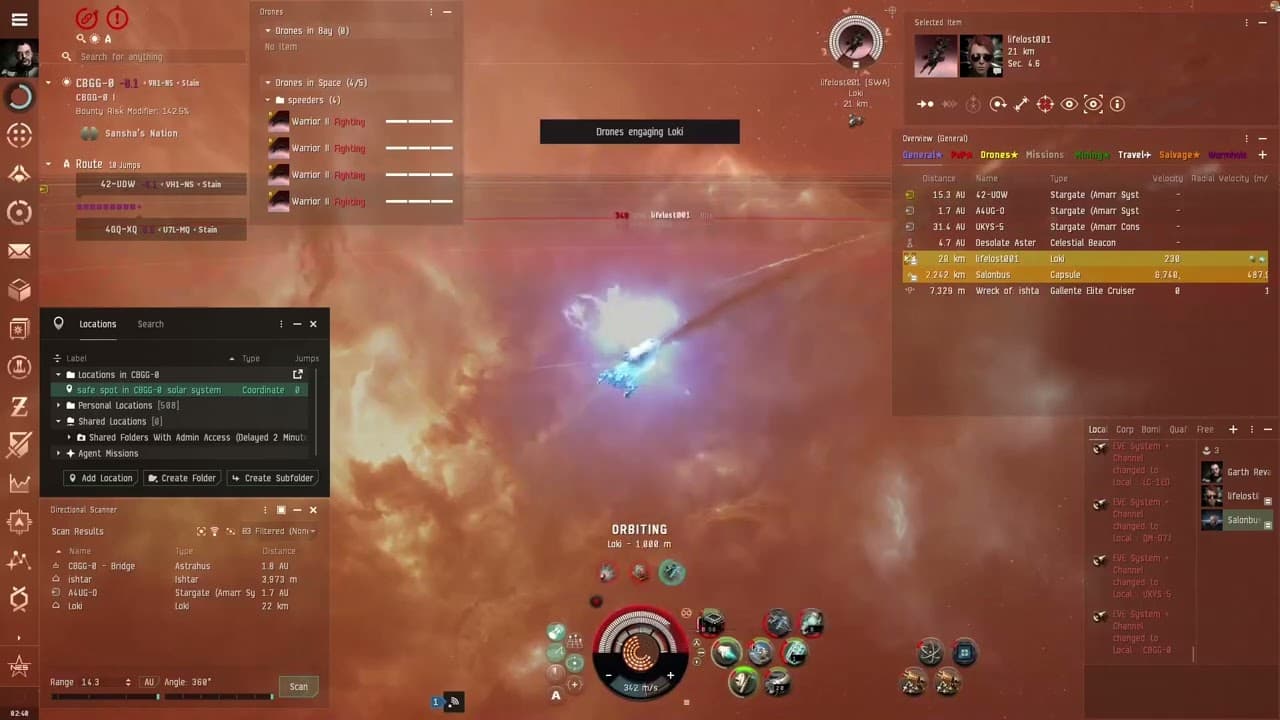 [GAMING][EVE ONLINE] I take my new Proteus for a stroll in null and find an Ishtar to kill! VICTORY!