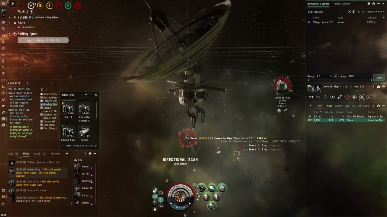 EvE DualRep Incursus vs Vexor Explorer