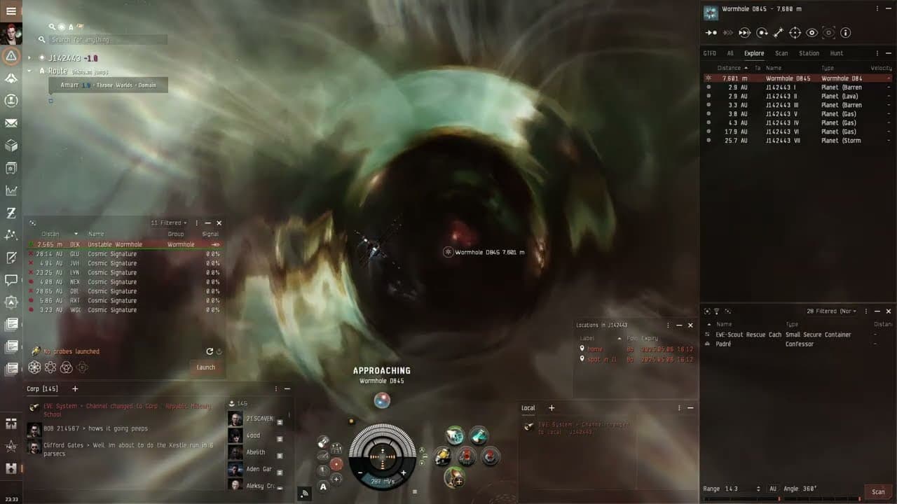 EVE ONLINE - Alpha Bob's easy way out of a wormhole (get lucky)