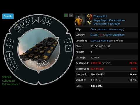 [EVEONLINE / AMC] 03 May 2026 Killed orca in Great Wildlands