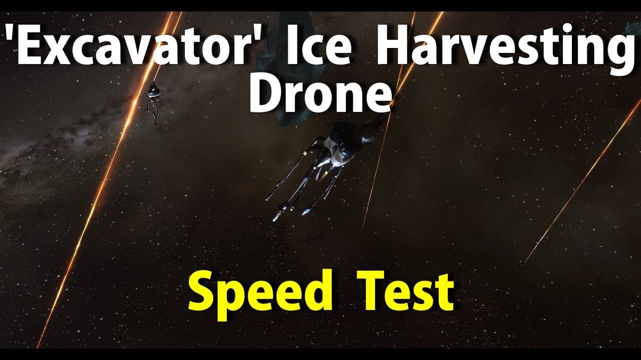 'Excavator' Ice Harvesting Drone Speed Test - EVE Online