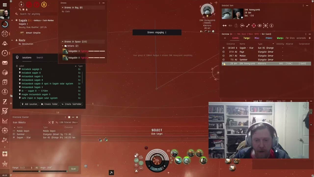 [GAMING][EVE ONLINE] I solo a Tusker in an Kikimura at the sun with my kitey keres! (I lost)