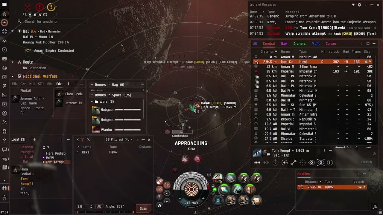 EVE Online Solo PVP - Stabber v. Hawk OBS Test